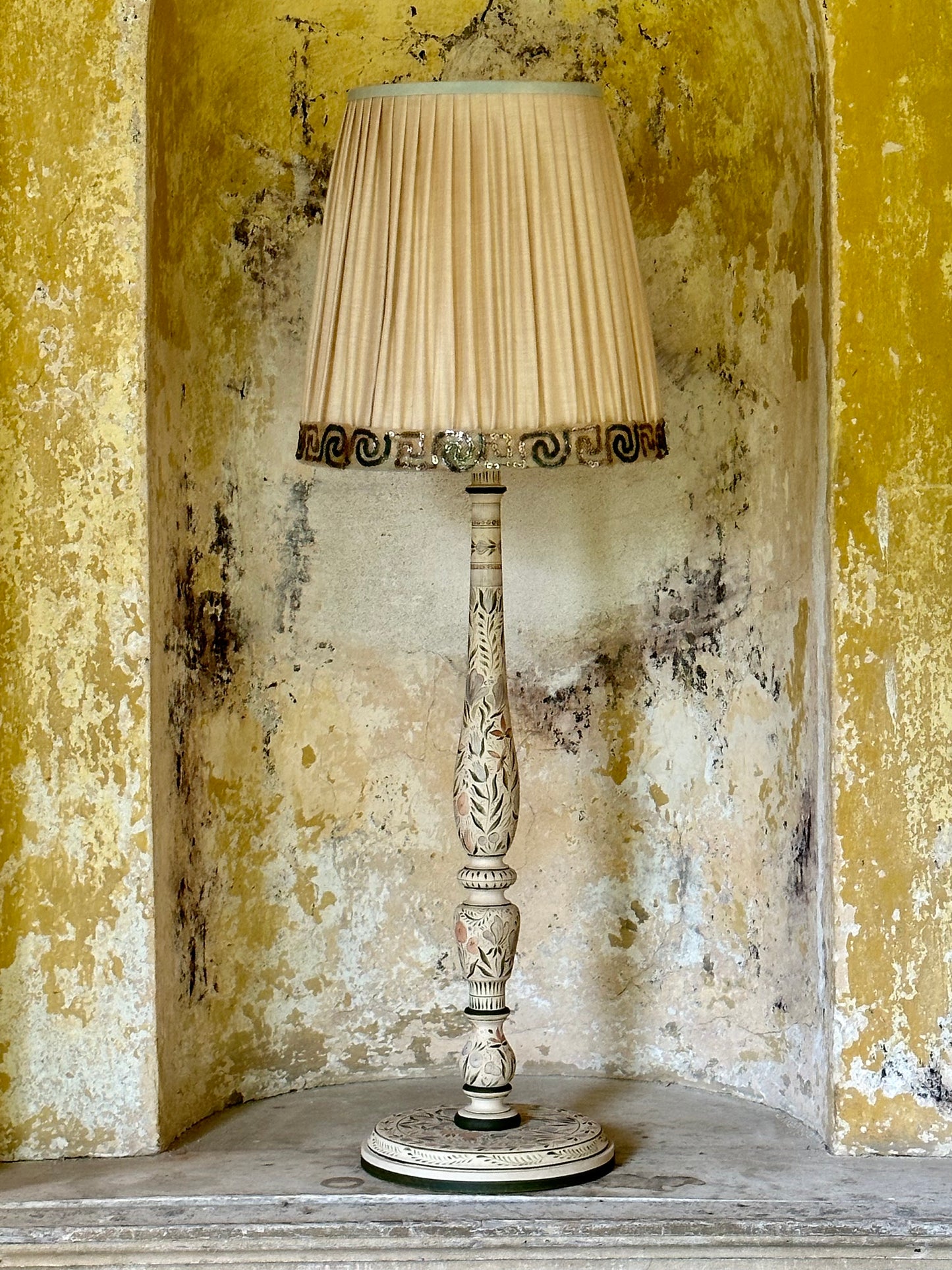 Original Candlestick Lamp Base - Apricot Green