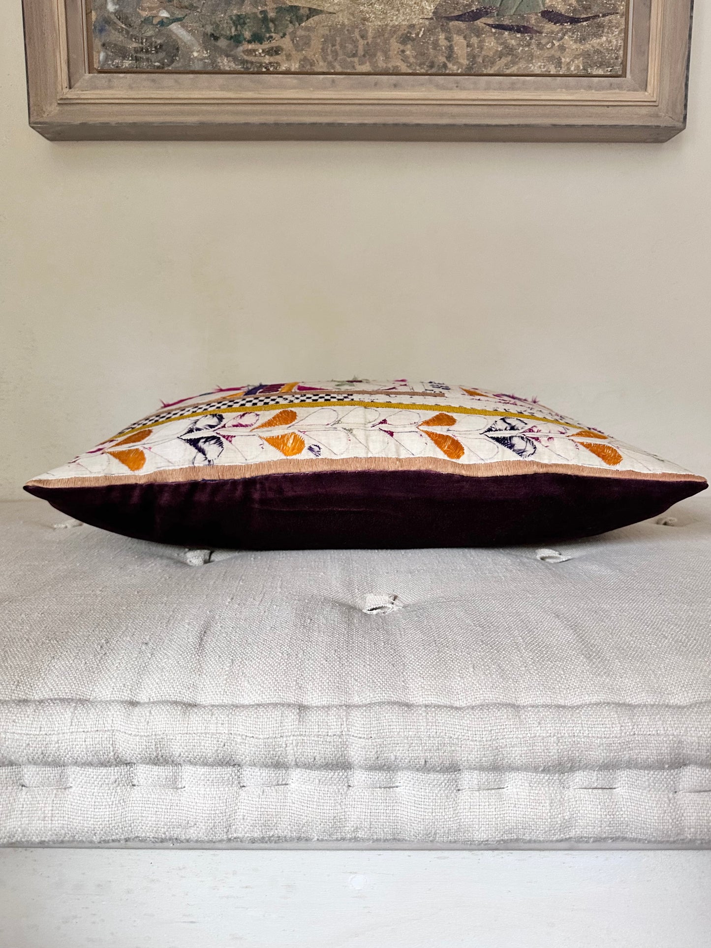Single cushion from vintage Indian textile