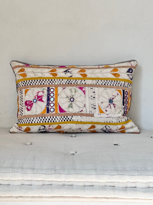 Single cushion from vintage Indian textile