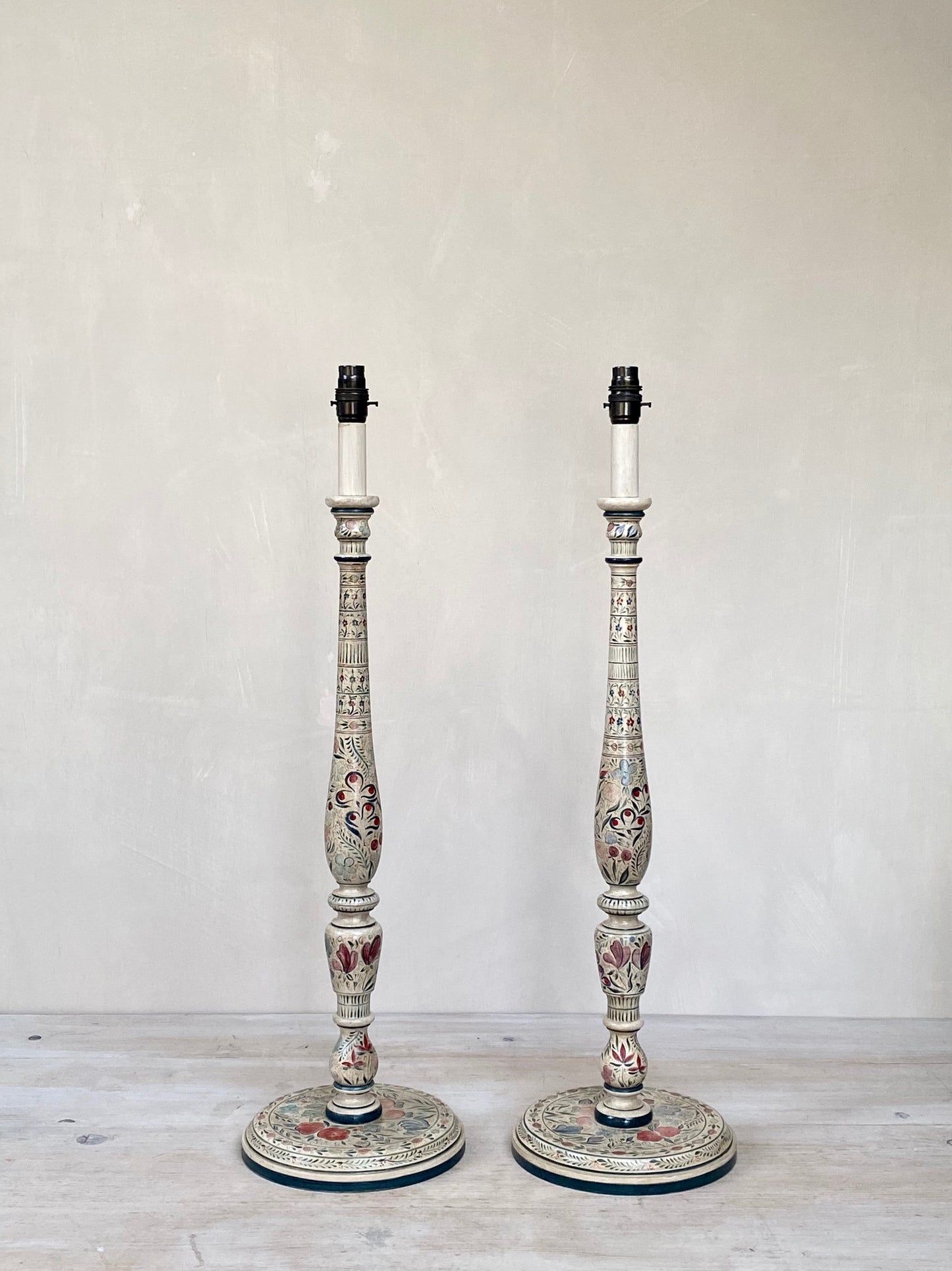 Original Candlestick Lamp Base Red Blue