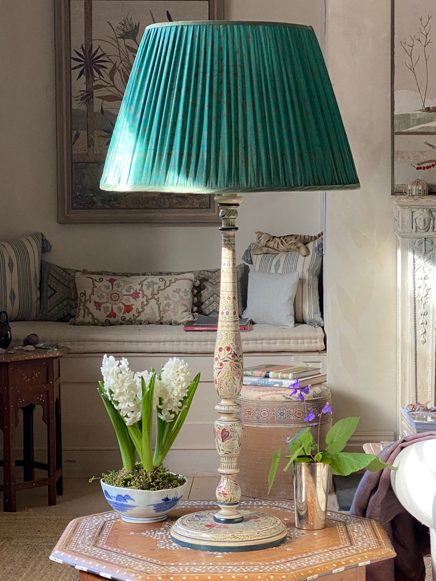Original Candlestick Lamp Base Red Blue