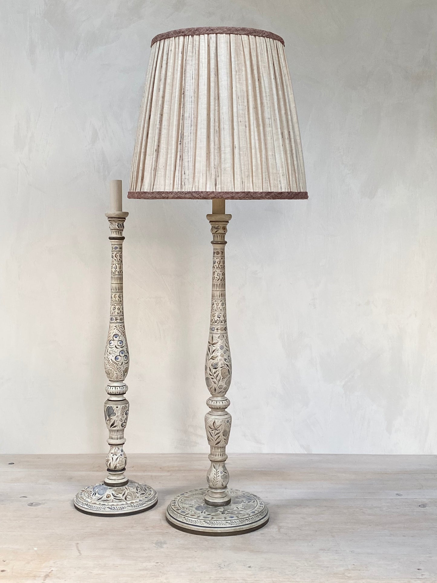 Original Candlestick Lamp Base - Blue Brown