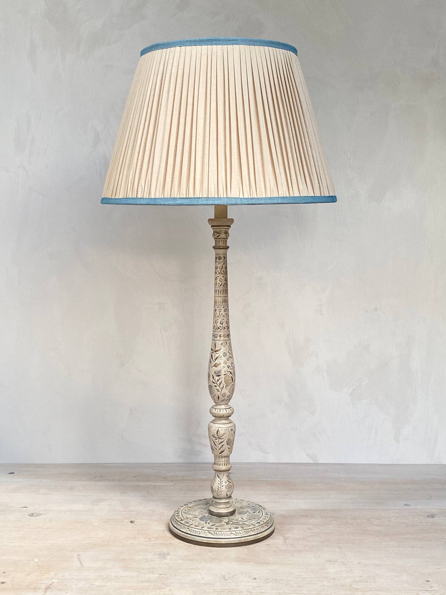 Original Candlestick Lamp Base -  Blue Brown