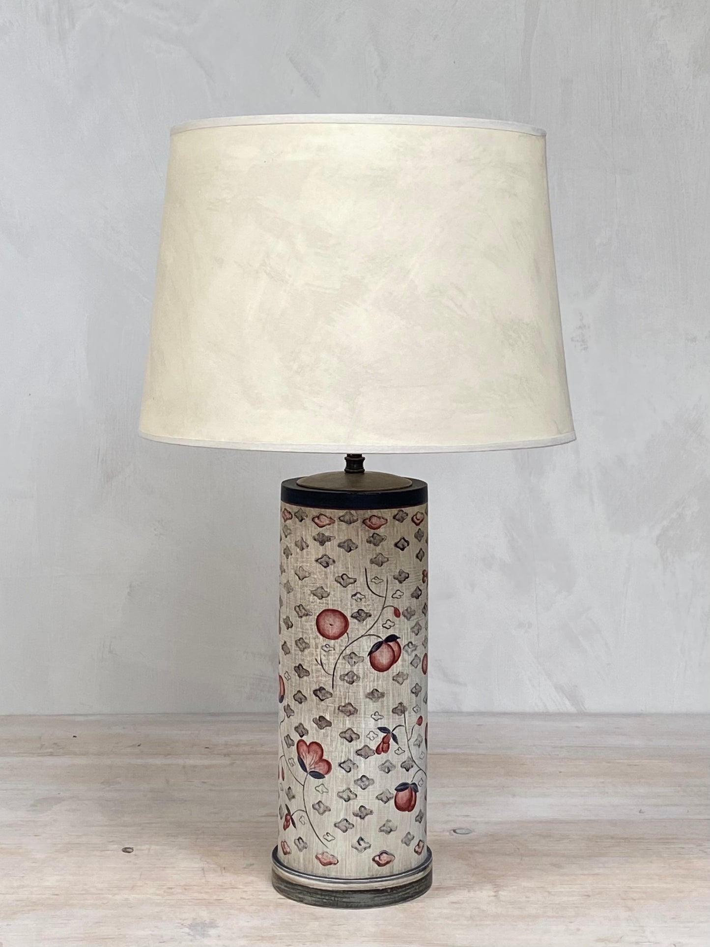 Pygmalion Original Drum Lamp Base - Red Grey Silver