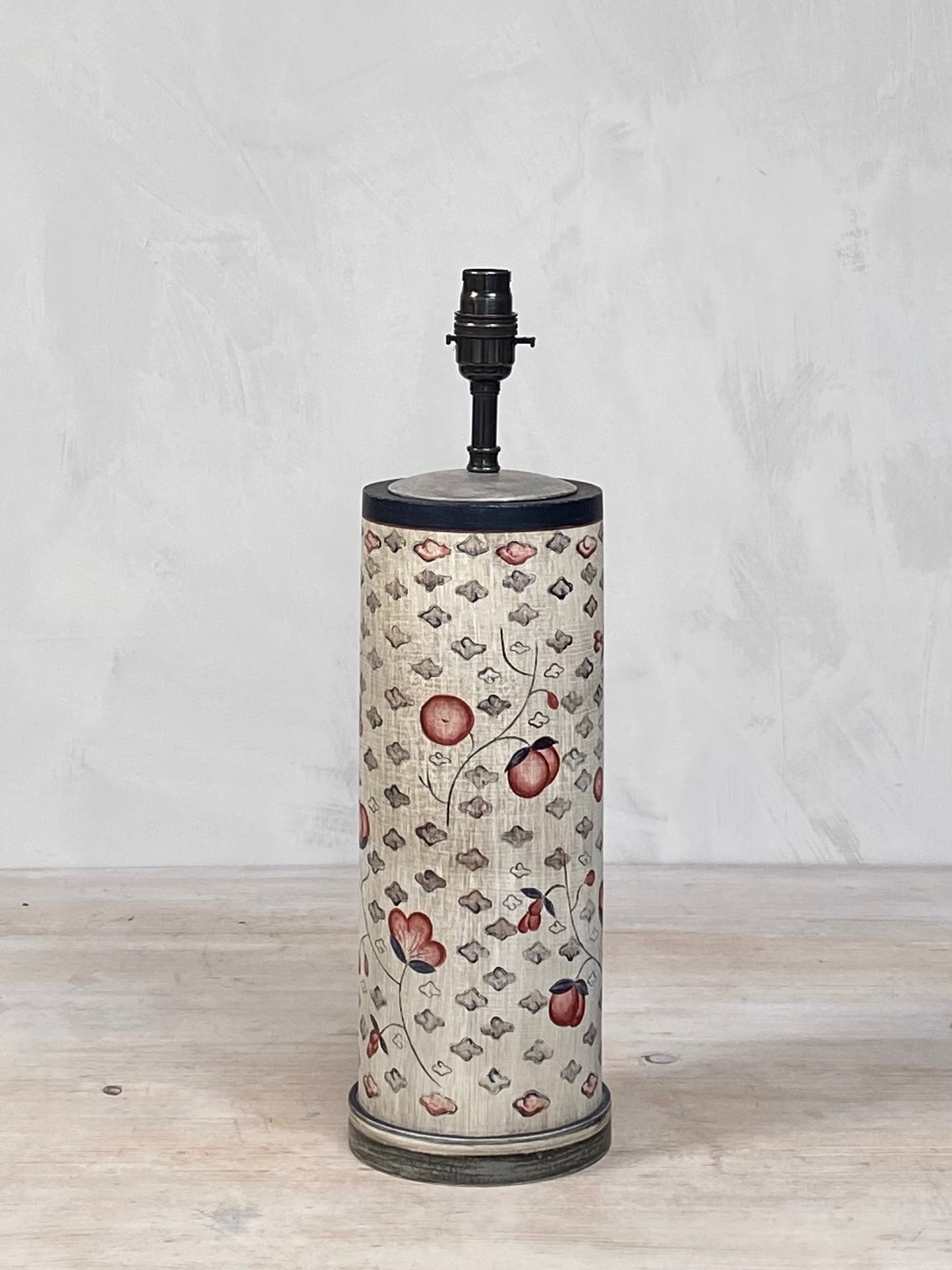 Pygmalion Original Drum Lamp Base - Red Grey Silver