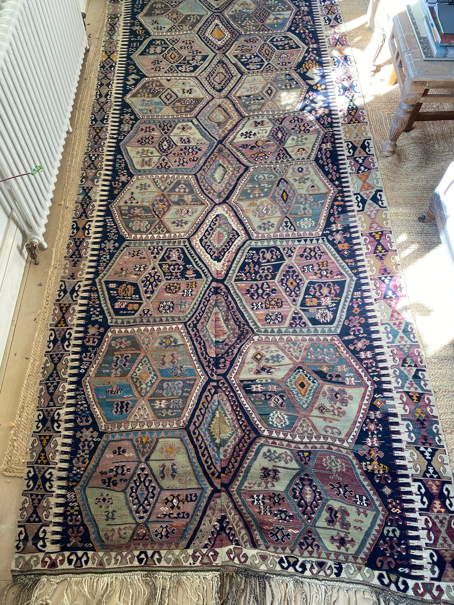 An antique Turkish Malatya Kelim rug
