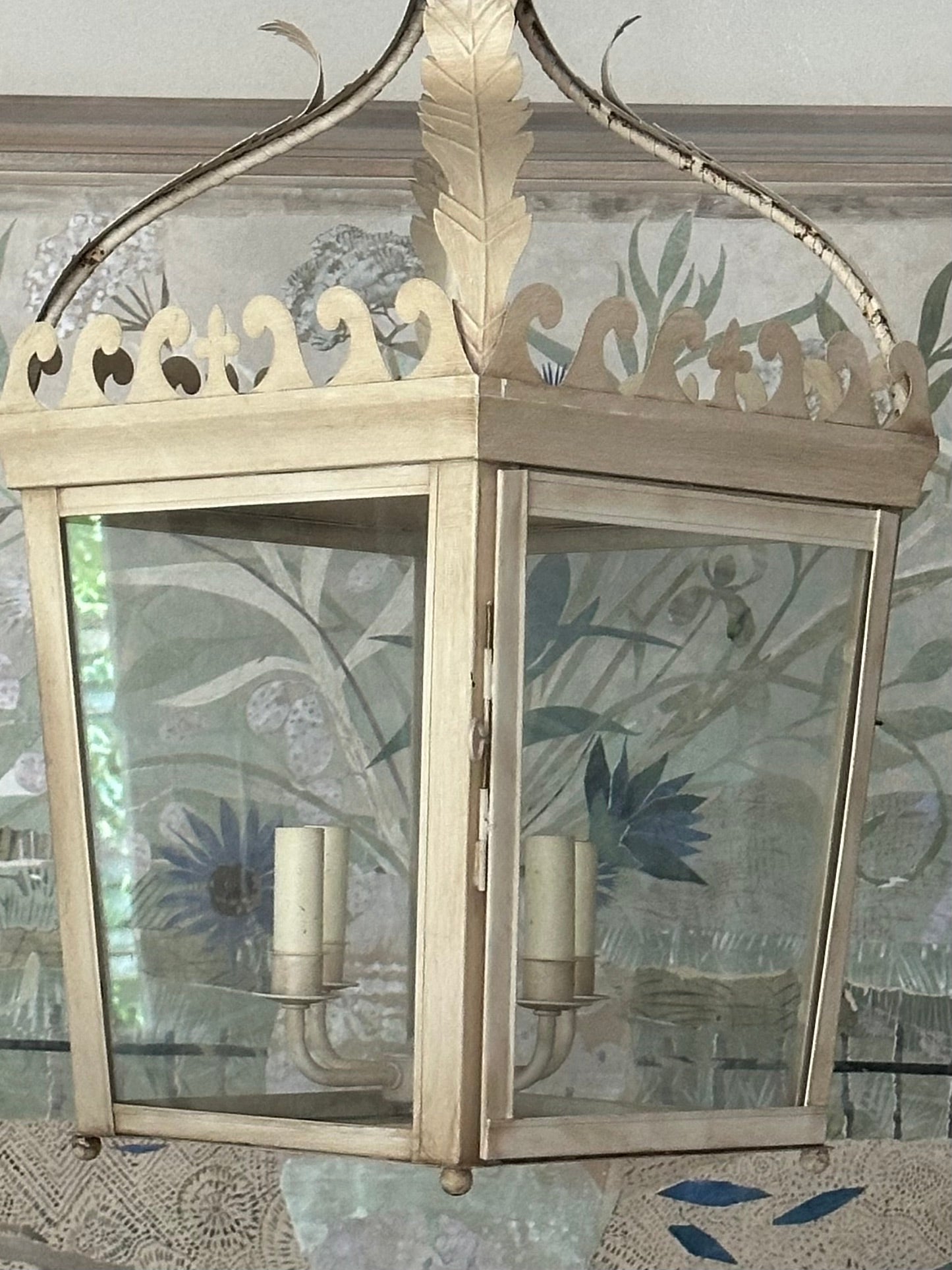 A Large Tole Painted Lantern