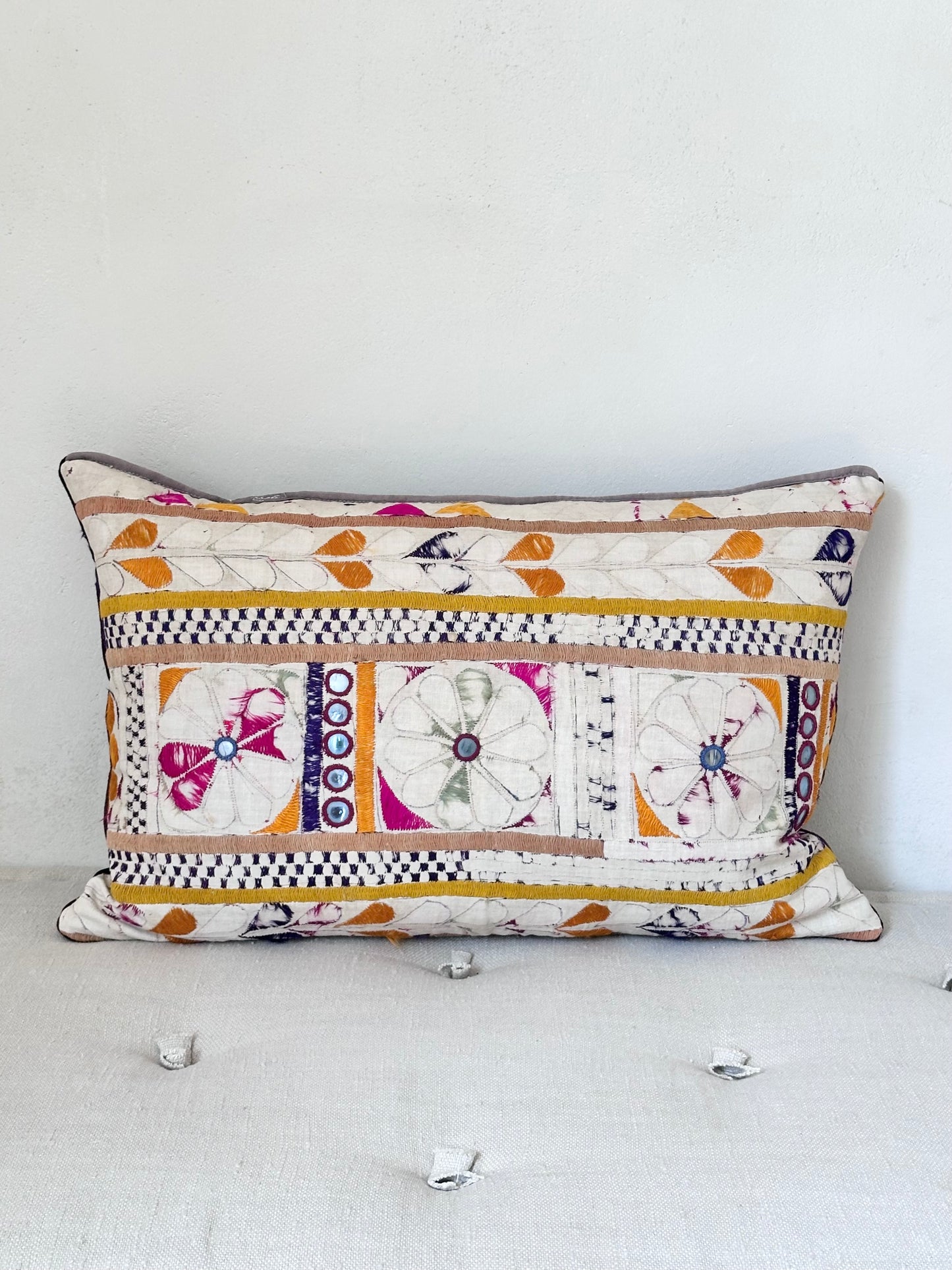 Single cushion from vintage Indian textile