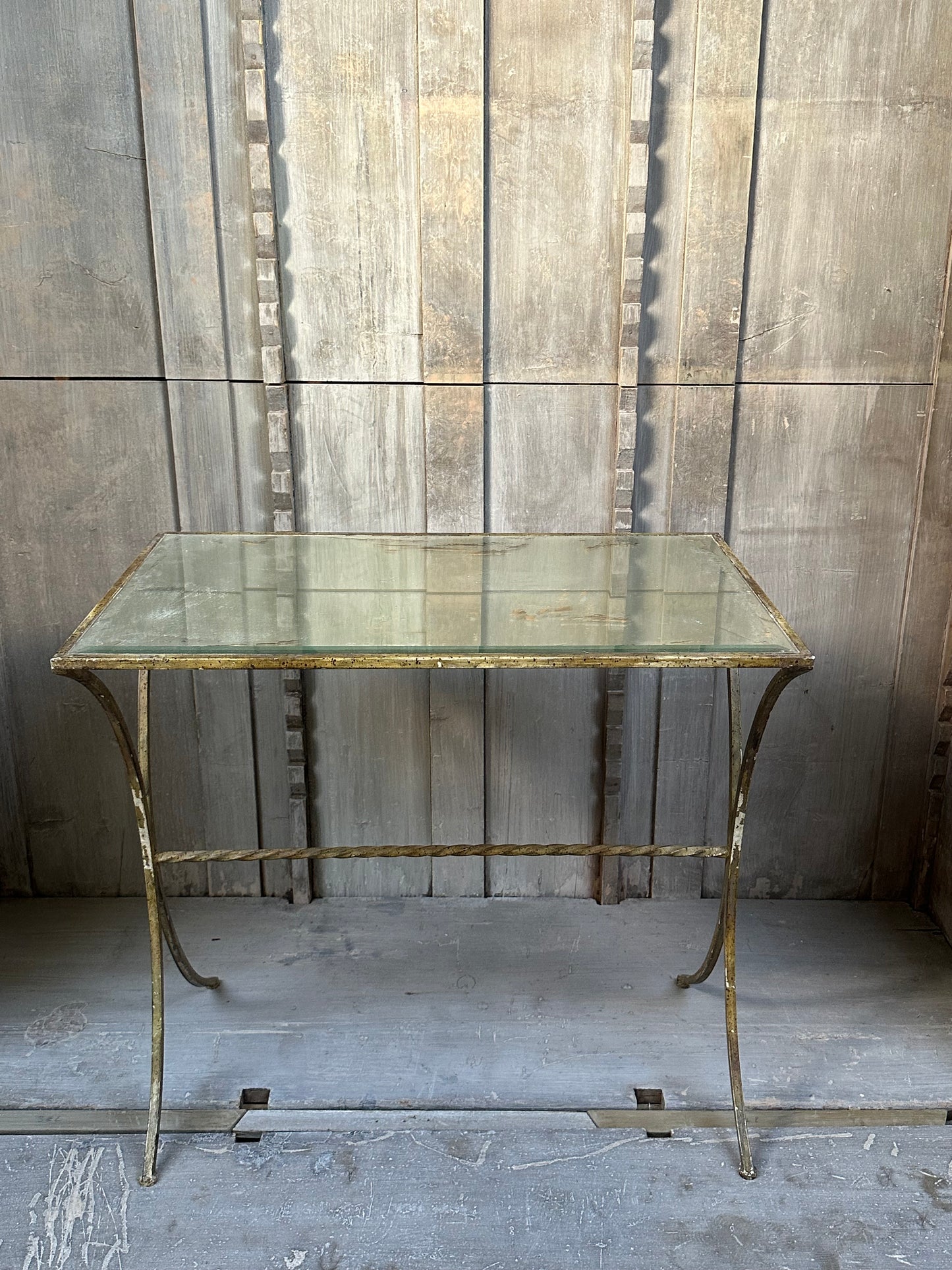 A Pair of Vintage Tables with Silver Mirrored Tops