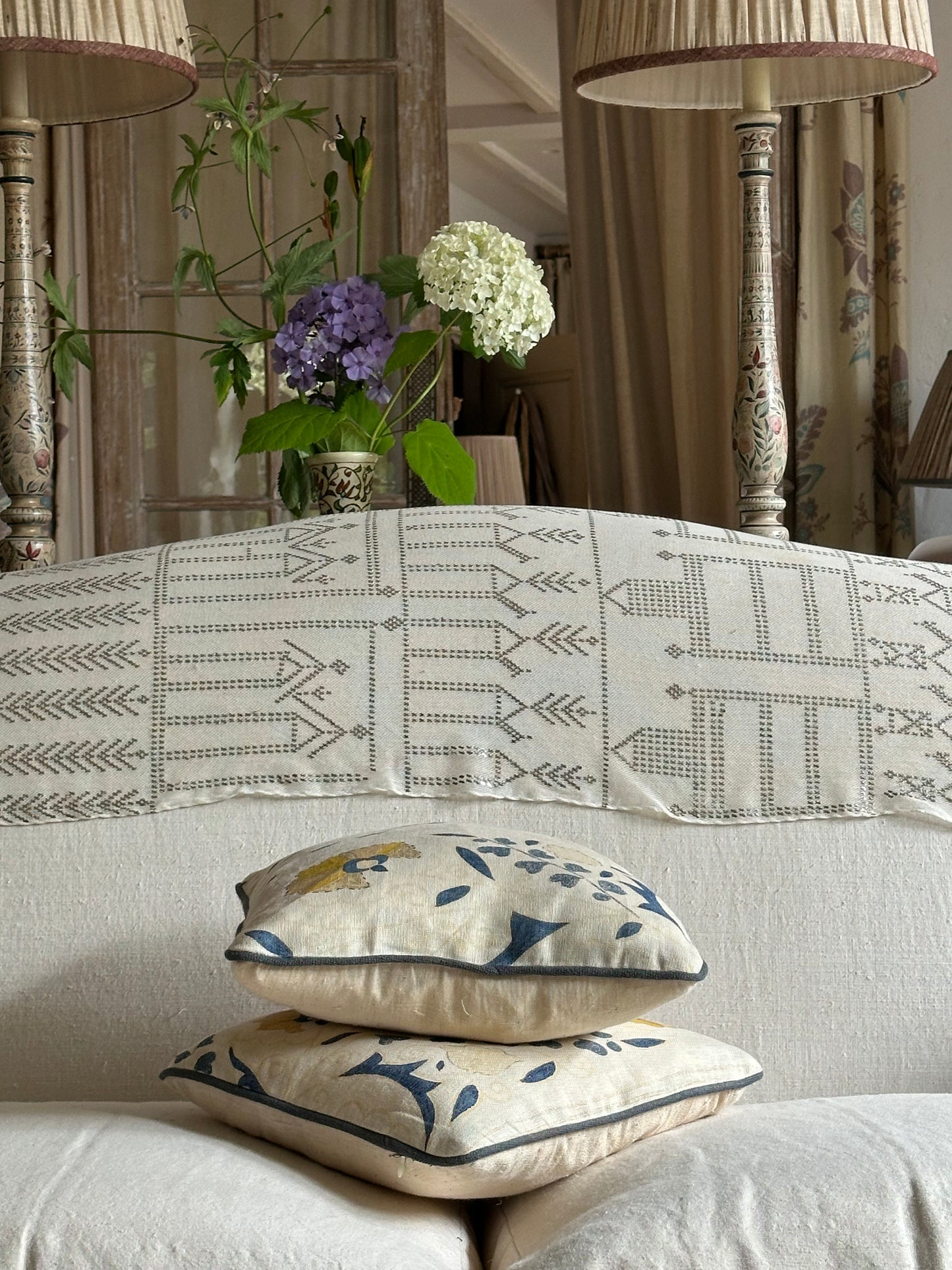 Robert Kime Susani Fabric cushions