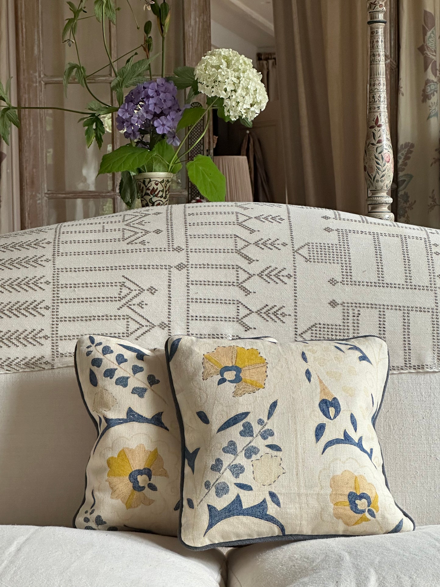 Robert Kime Susani Fabric cushions